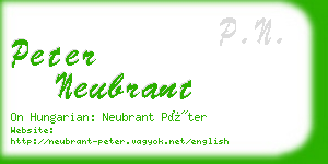 peter neubrant business card